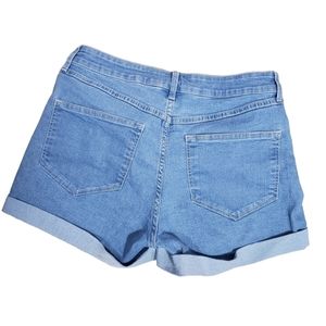 &Denim Women's Size 8 Blue Denim Cuffed Jean Shorts